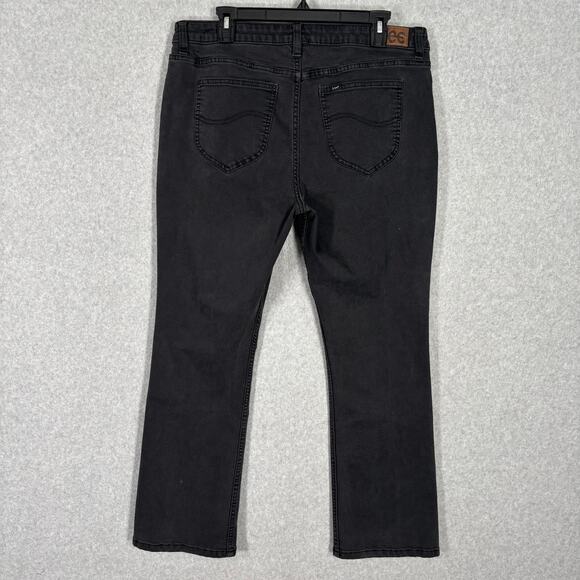 Lee Jeans Womens 18 Short Charcoal Bootcut Crop Ankle Mid Rise Stretch Petite - Picture 7 of 12